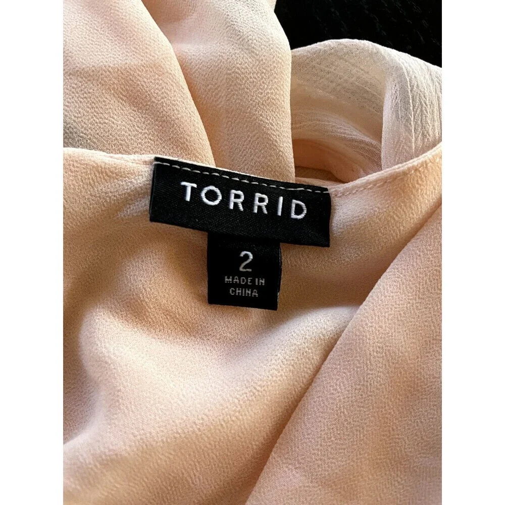 Torrid Womans Babydoll Top Size‎ 2X Flowy Sheer Whimsicle Angelcore Fairy